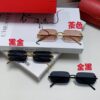 Cartier 2024 New Square Frameless Cut-out Sunglasses for Women, Slimming and Stylish, European-American Fashion INS-Inspired Street Snap Trendy Sunglasses, Unique Small Eyewear