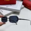 Cartier 2024 New Square Frameless Cut-Out Sunglasses for Women, Slimming and Stylish, Trendy INS-Fashion Streetwear Shades, Unique Small Eyewear