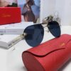 Cartier Unisex Round-Framed Sunglasses, New Lightweight Metal Sunglasses for Men and Women, Fashionable and Elegant Driving Sunglasses