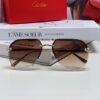 Cartier Unisex Round-Framed Sunglasses, Lightweight Metal Driving Sunglasses, Fashionable and Luxurious Design