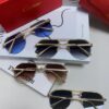 Cartier Unisex Round Frame Sunglasses, Lightweight Metal Aviator Sun Glasses for Men and Women, Luxury Fashion Driving Eyewear