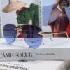Cartier Unisex Round-Framed Sunglasses, New Lightweight Metal Sun Glasses for Men and Women, Fashionable and Elegant Driving Sunglasses