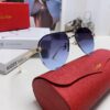 Cartier Unisex Round-Framed Sunglasses, New Lightweight Metal Sun Glasses for Men and Women, Fashionable and Elegant Driving Sunglasses