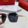 Cartier 2024 New Frameless Sunglasses for Women, Classic Leopard Print Temples, Diamond-Cut Edges, Gradient Lenses, Oversized Luxury Sunglasses