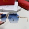 Cartier 2024 New Unframed Sunglasses for Women, Classic Leopard Print Temples, Diamond-Cut Edges, Gradient Lenses, Oversized Sunglasses