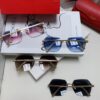 Cartier 2024 New Unframed Sunglasses for Women, Classic Leopard Print Temples, Diamond-Cut Edges, Gradient Lenses, Oversized Sunglasses