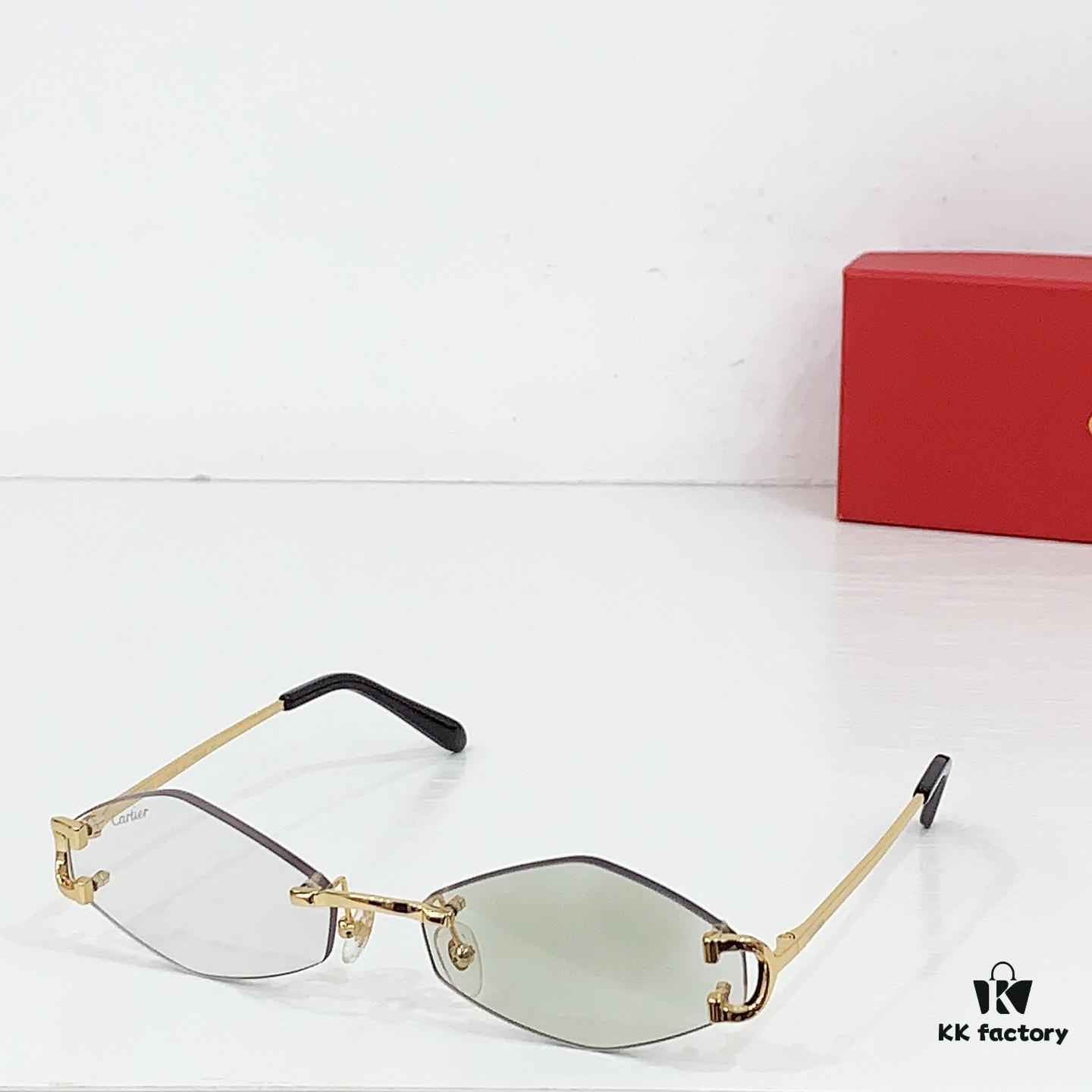 155Cartier* Photochromic Lens, European and American Small Narrow Frame, CT8100359, Size: 48□27-135