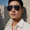 Cartier Unisex Polarized Sunglasses with Dual-Tone Lacquer Finish, Imported Polaroid Lenses, Premium Craftsmanship for Ultimate Style
