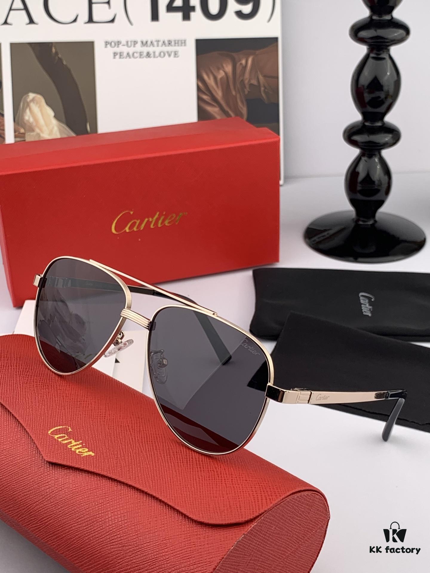 Cartier Unisex Polarized Sunglasses with Dual-Tone Lacquer Finish, Imported Polaroid Lenses, Premium Craftsmanship for Ultimate Style