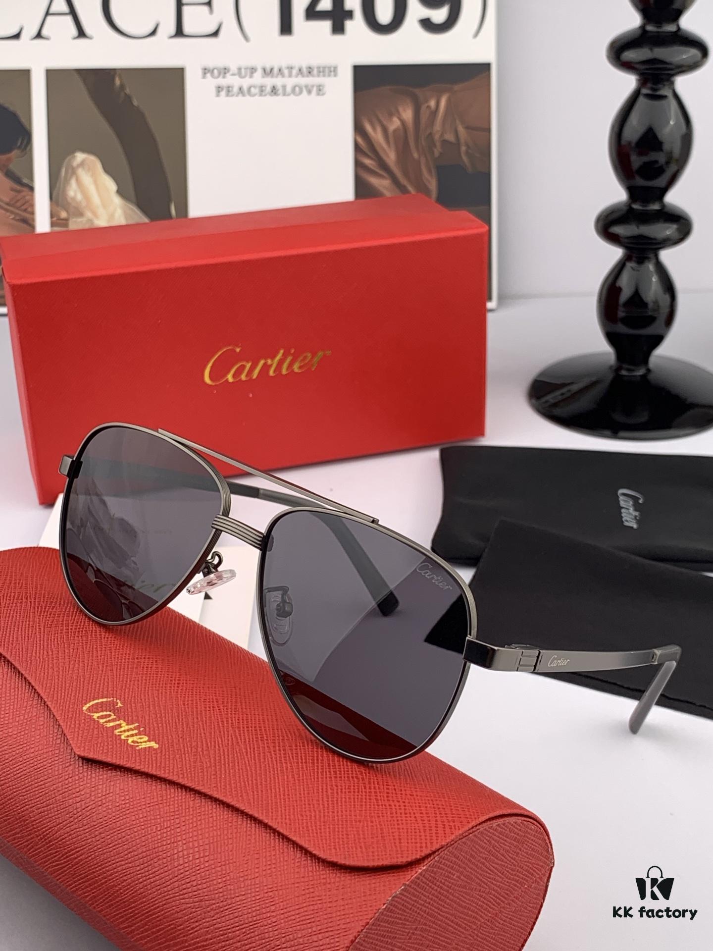 Cartier Unisex Polarized Sunglasses with Dual-Tone Lacquer Finish, Imported Polaroid Lenses, Premium Craftsmanship for Ultimate Style