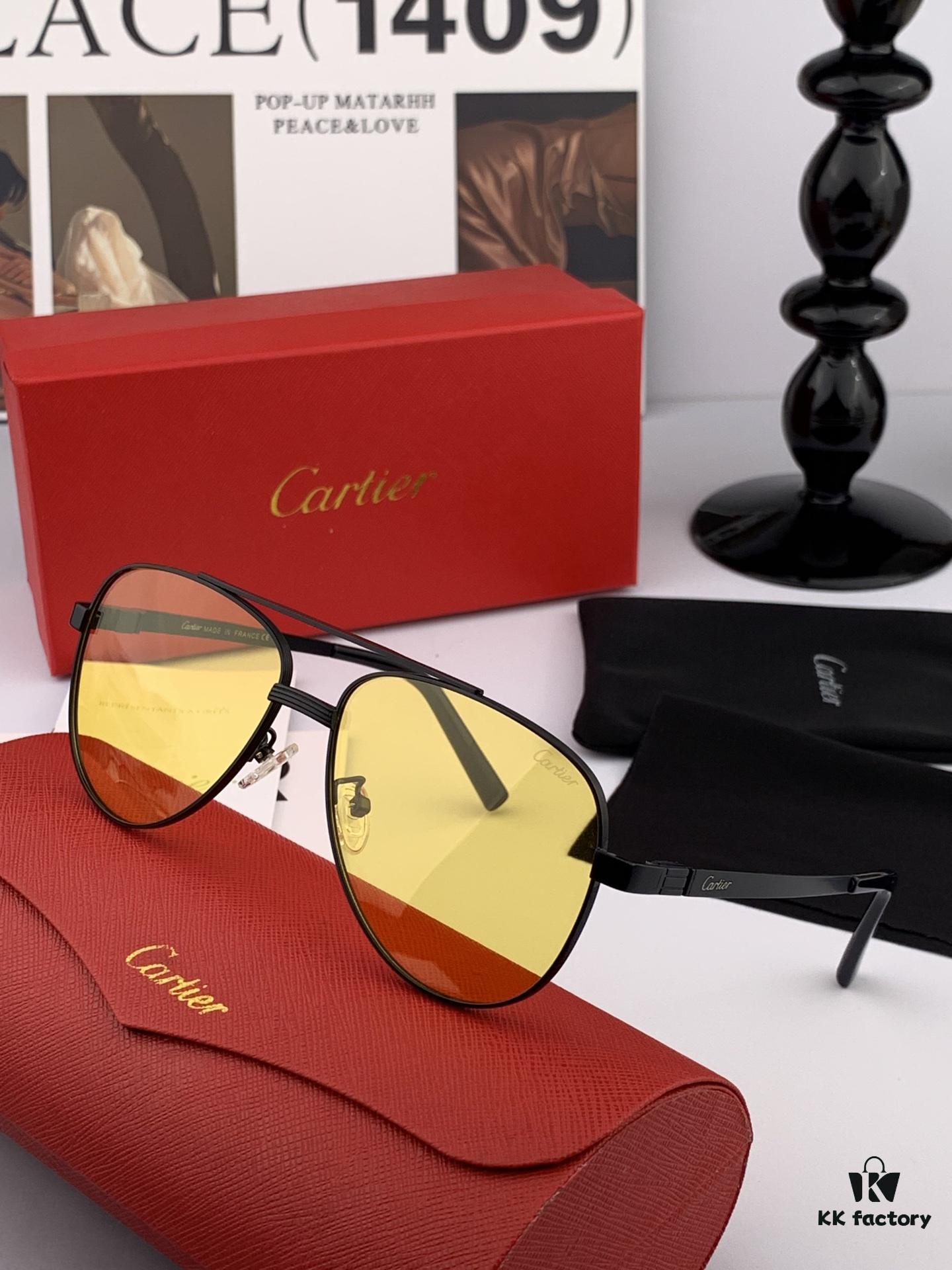 Cartier Unisex Polarized Sunglasses with Dual-Tone Lacquer Finish, Imported Polaroid Lenses, Premium Craftsmanship for Ultimate Style