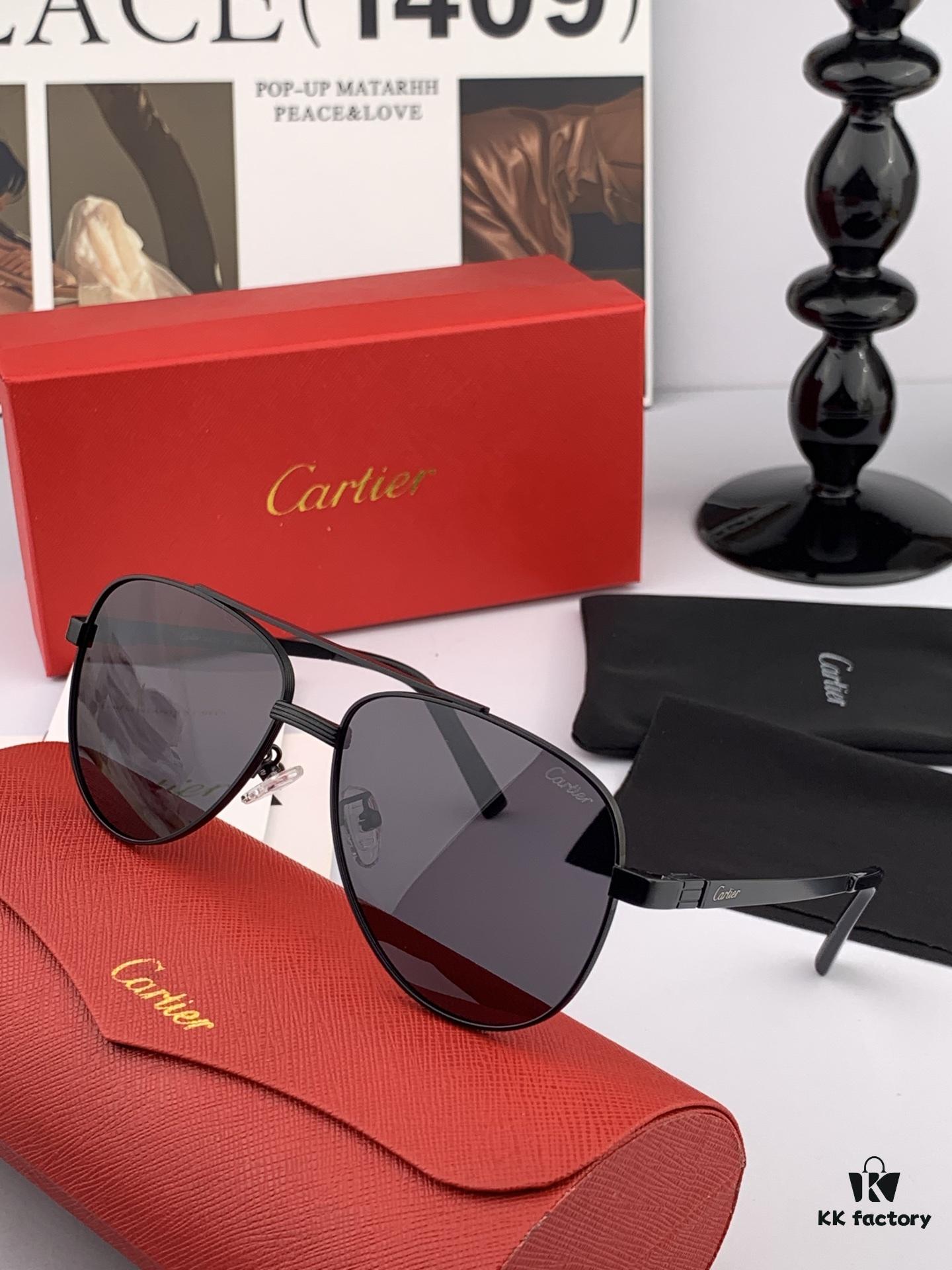 Cartier Unisex Polarized Sunglasses with Dual-Tone Lacquer Finish, Imported Polaroid Lenses, Premium Craftsmanship for Ultimate Style