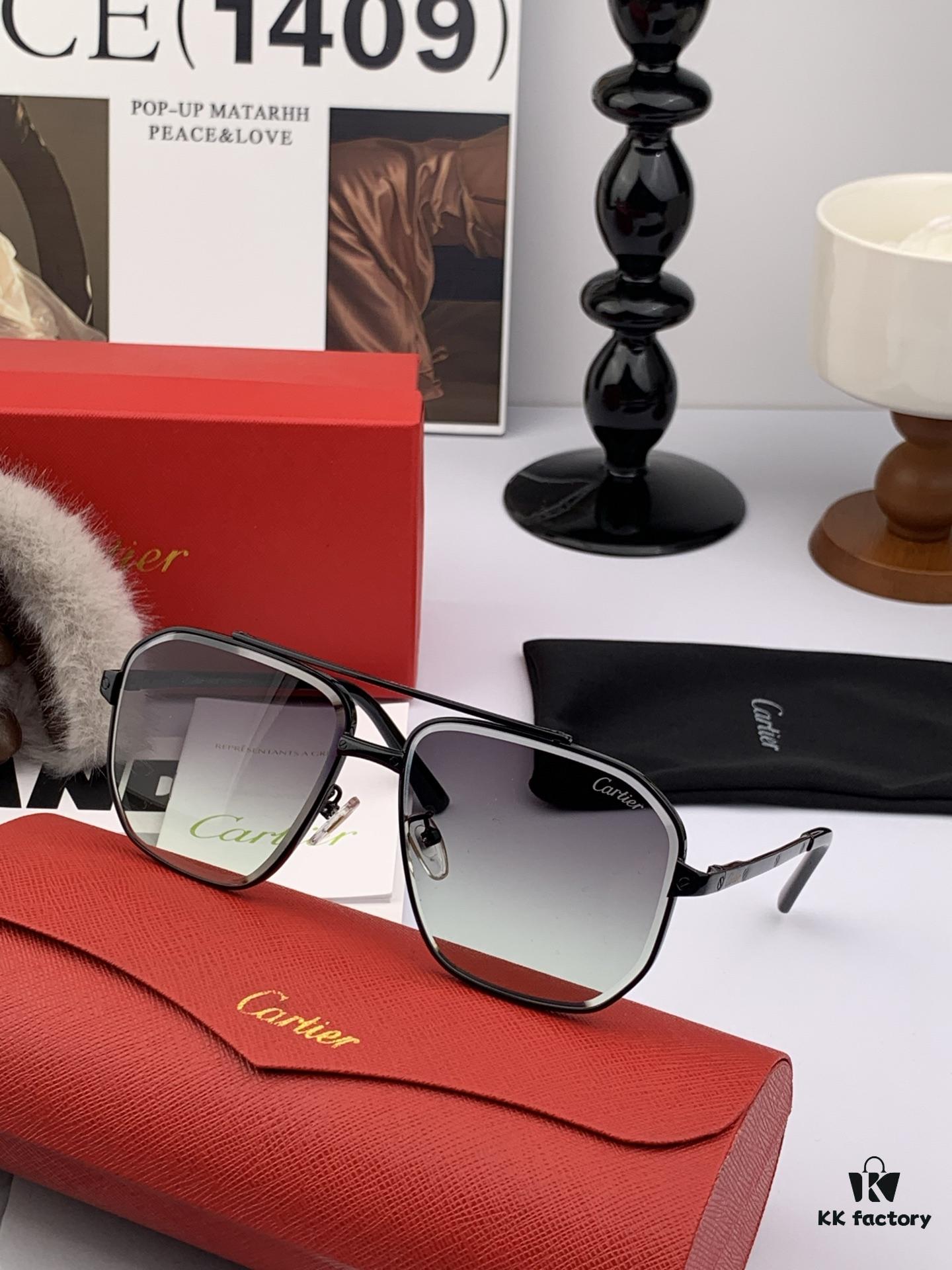 Cartier Unisex Sunglasses, Fashionable and Elegant, High-End Quality, Handcrafted Classic Design with Premium Weight and Texture, Electroplated and Polished Finish