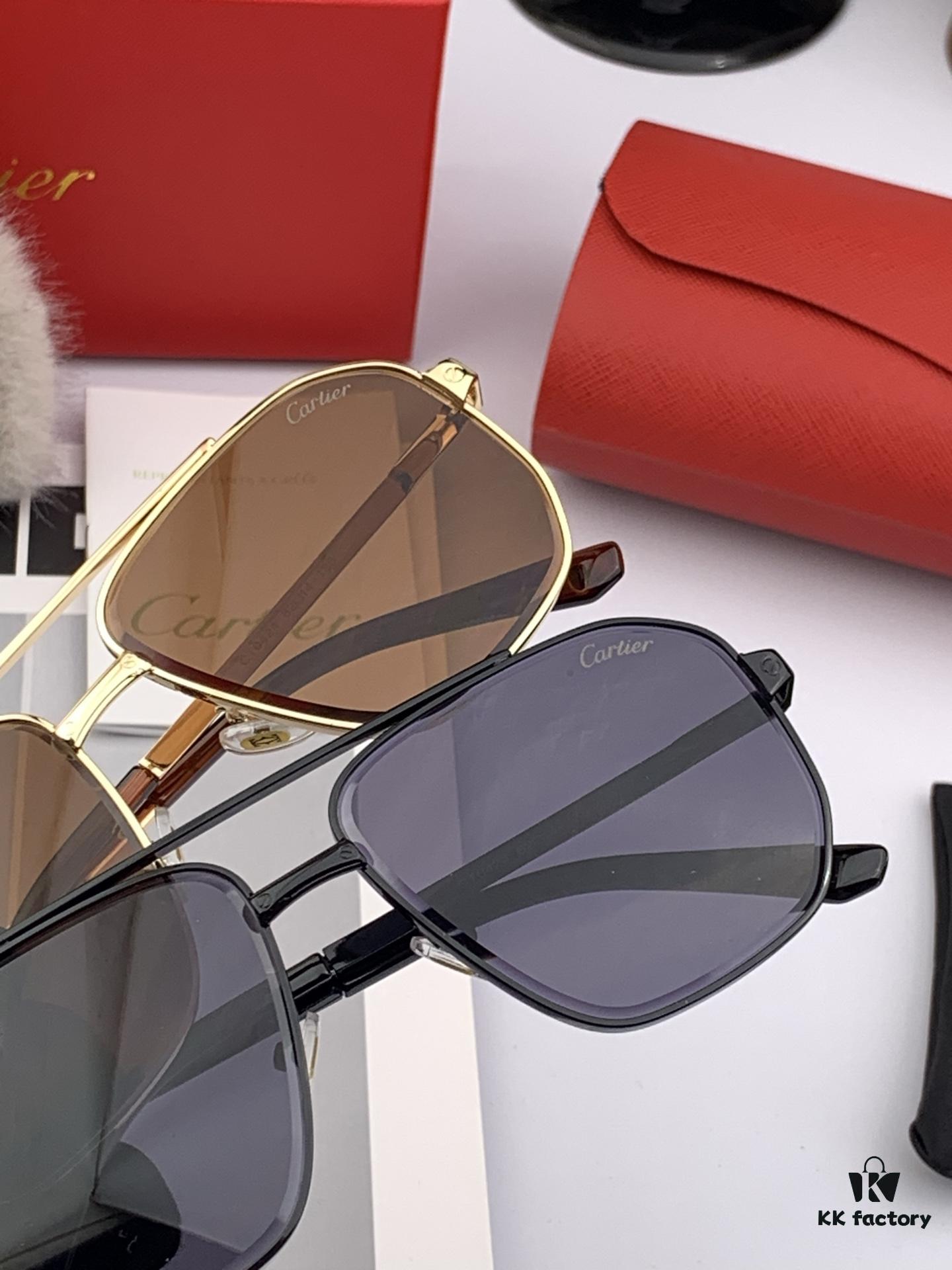Cartier Unisex Sunglasses, Fashionable and Elegant, High-End Quality, Handcrafted Classic Design with Premium Weight and Texture, Electroplated and Polished Finish