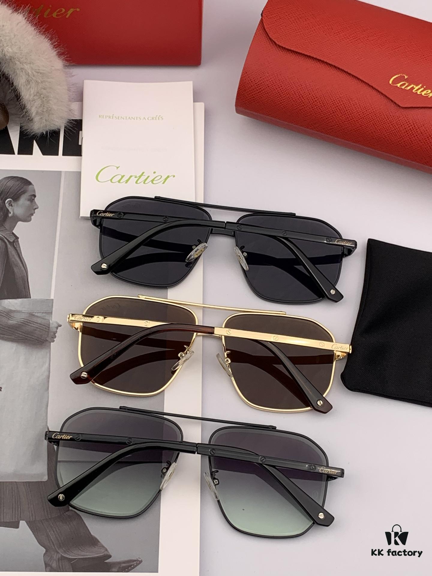 Cartier Unisex Sunglasses, Fashionable and Elegant, High-End Quality, Handcrafted Classic Design with Premium Weight and Texture, Electroplated and Polished Finish