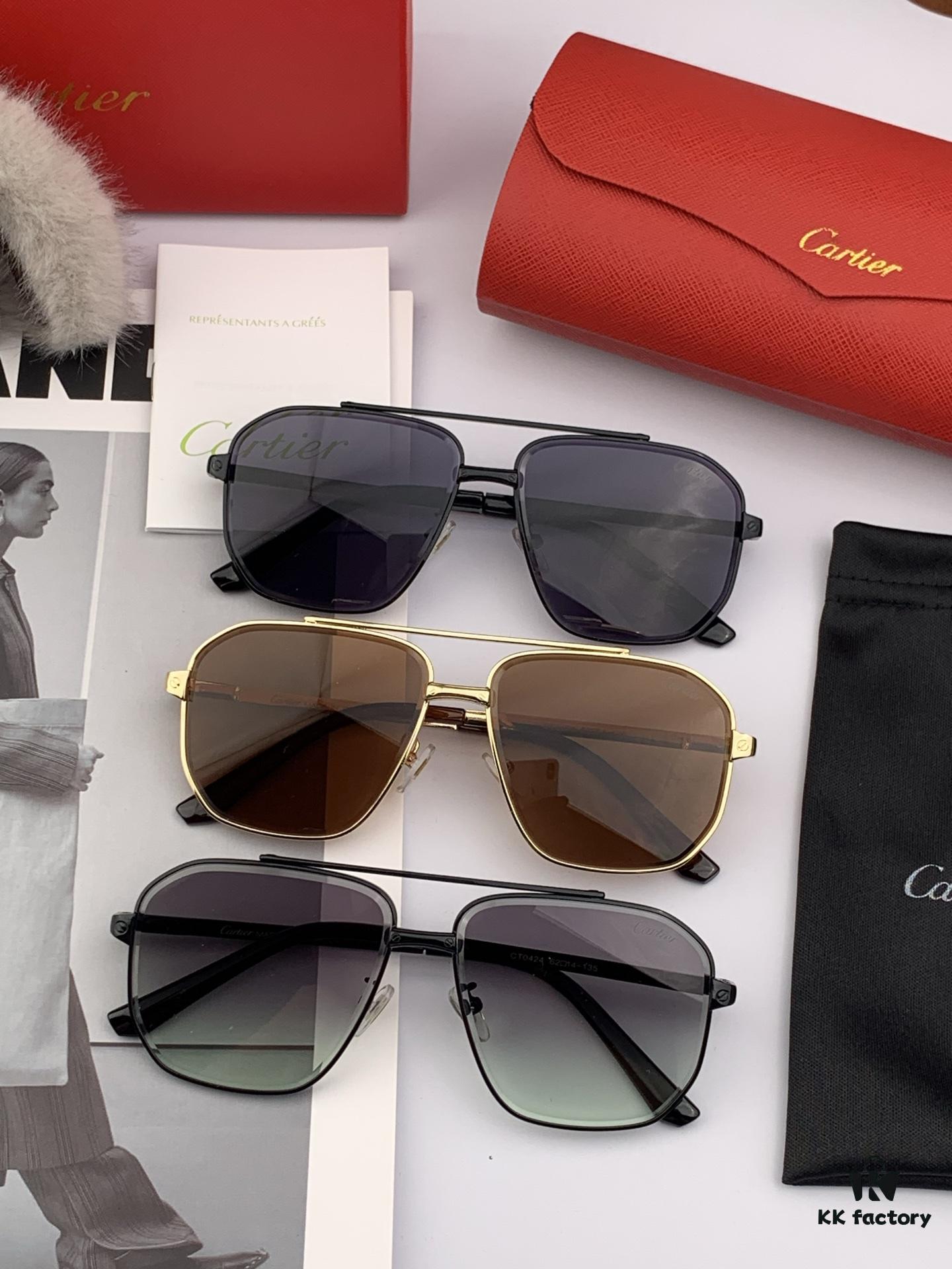 Cartier Unisex Sunglasses, Fashionable and Elegant, High-End Quality, Handcrafted Classic Design with Premium Weight and Texture, Electroplated and Polished Finish