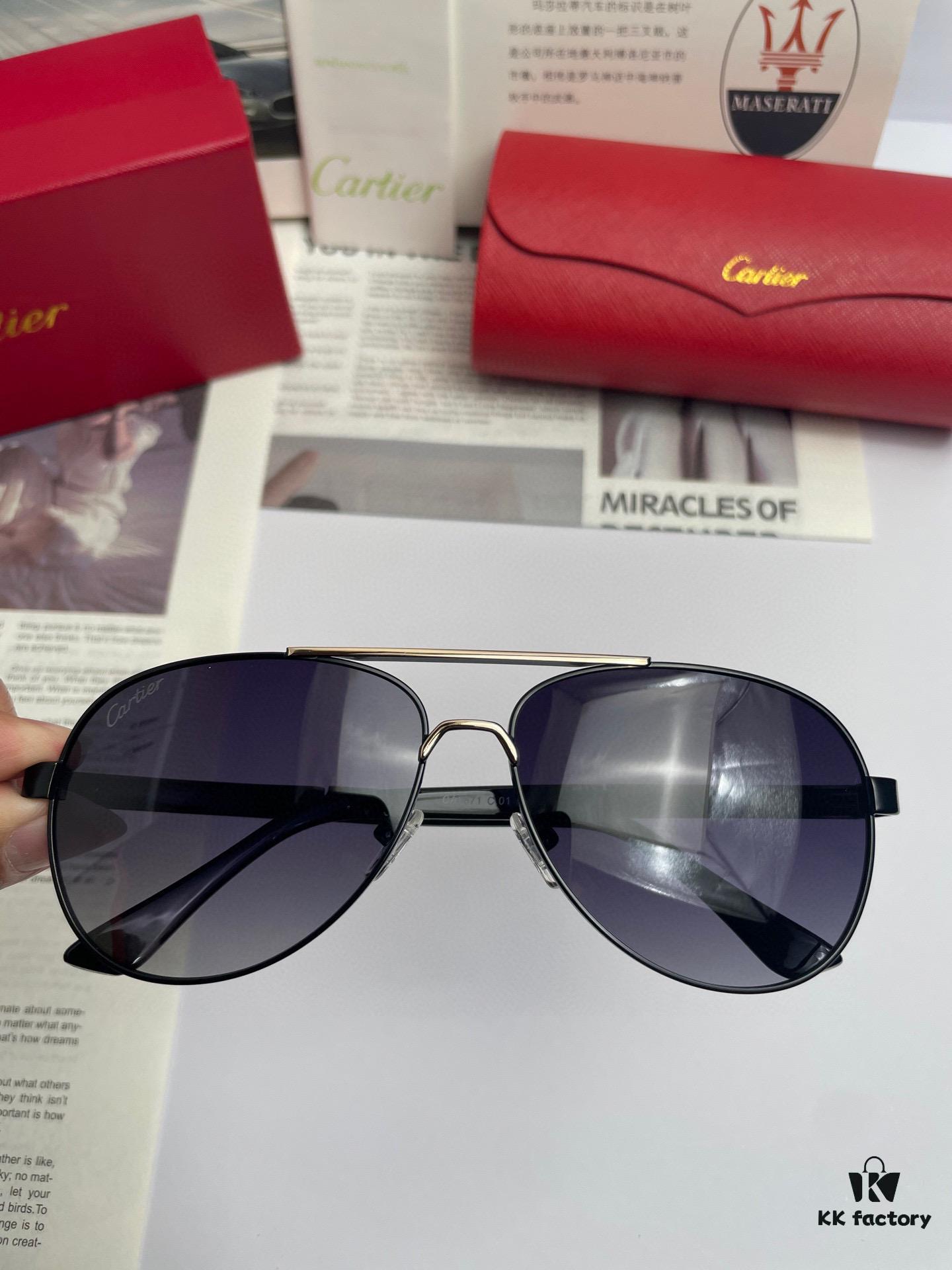 New Arrival 💥 Brand: Cartier Unisex Polarized Sunglasses with High-Definition Nylon Lenses and Metal Alloy Logo Temples