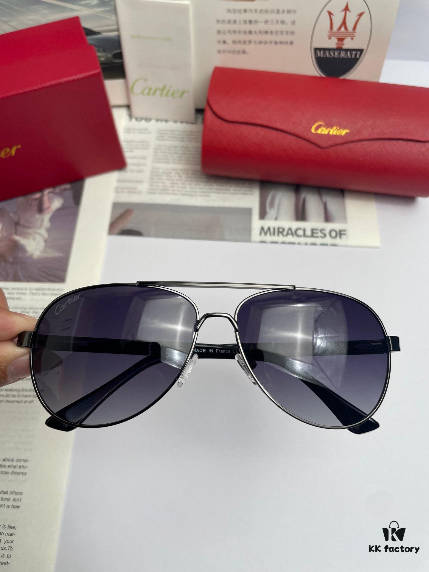 New Arrival 💥 Brand: Cartier Unisex Polarized Sunglasses with High-Definition Nylon Lenses and Metal Alloy Logo Temples