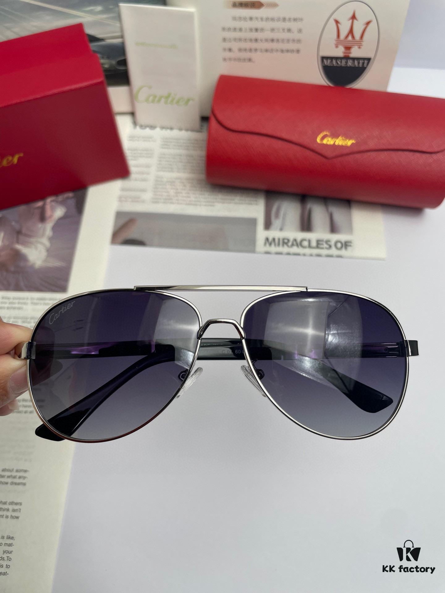 New Arrival 💥 Brand: Cartier Unisex Polarized Sunglasses with High-Definition Nylon Lenses and Metal Alloy Logo Temples