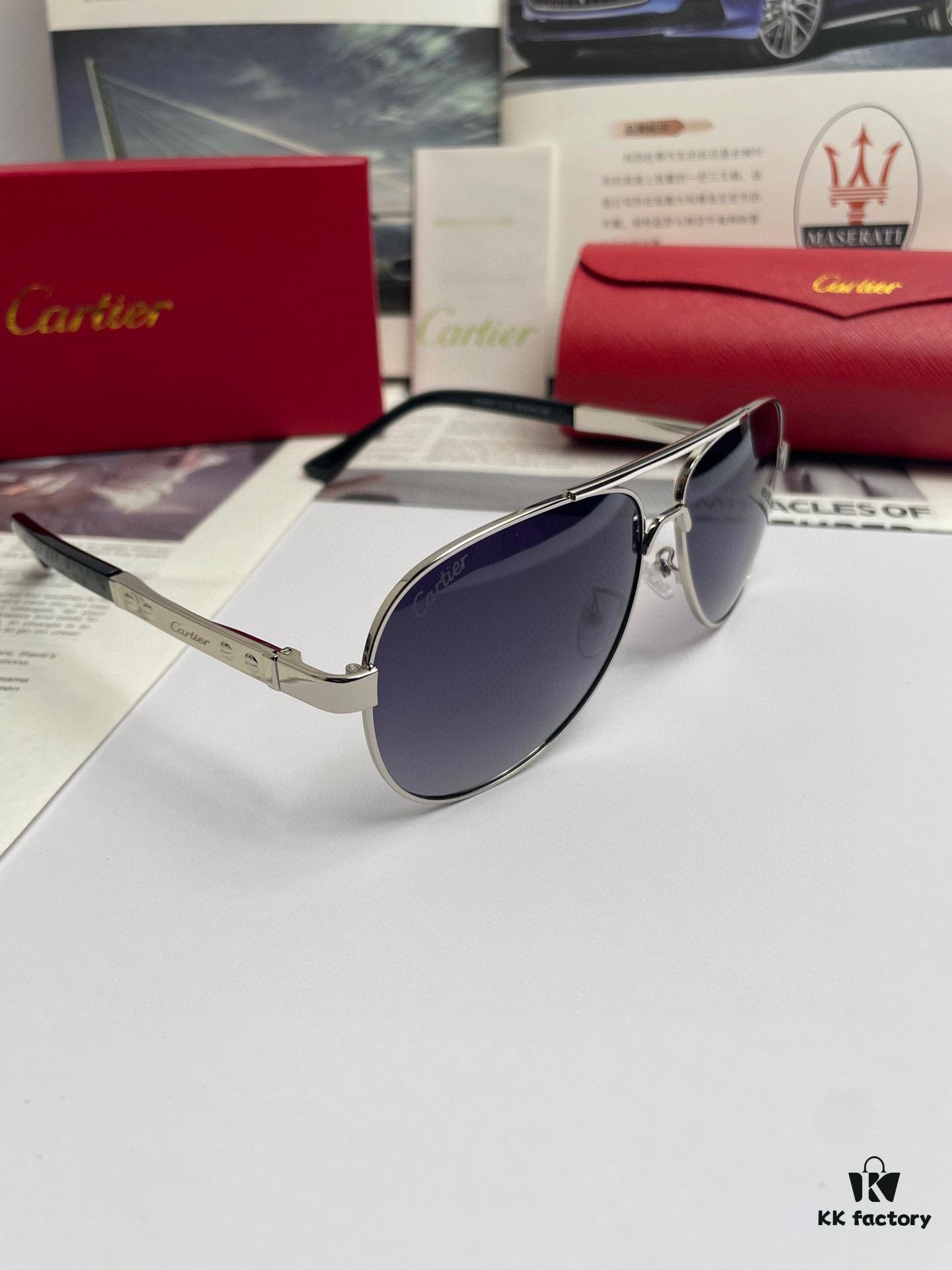 New Arrival 💥 Brand: Cartier Unisex Polarized Sunglasses with High-Definition Nylon Lenses and Metal Alloy Logo Temples