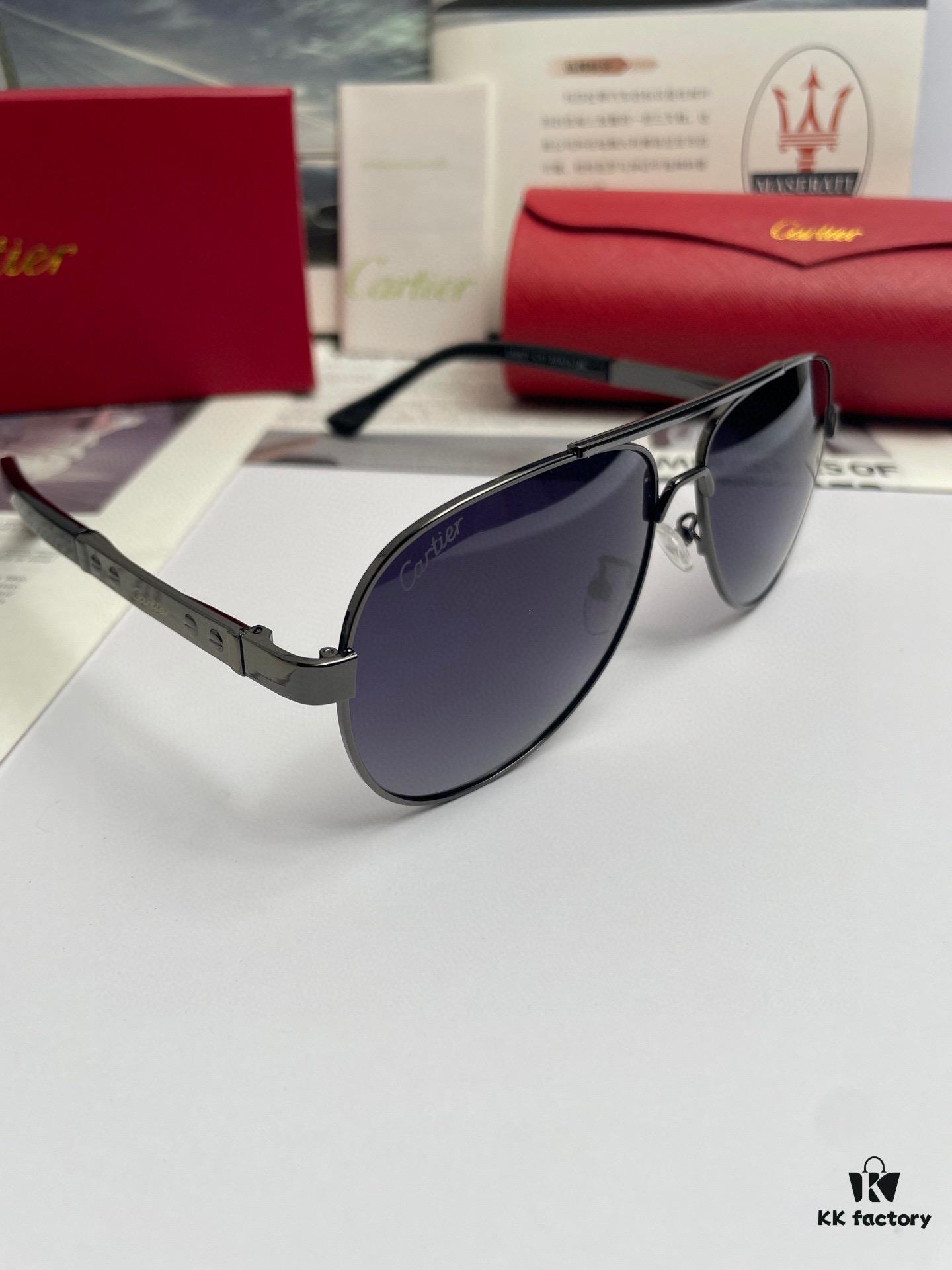 New Arrival 💥 Brand: Cartier Unisex Polarized Sunglasses with High-Definition Nylon Lenses and Metal Alloy Logo Temples