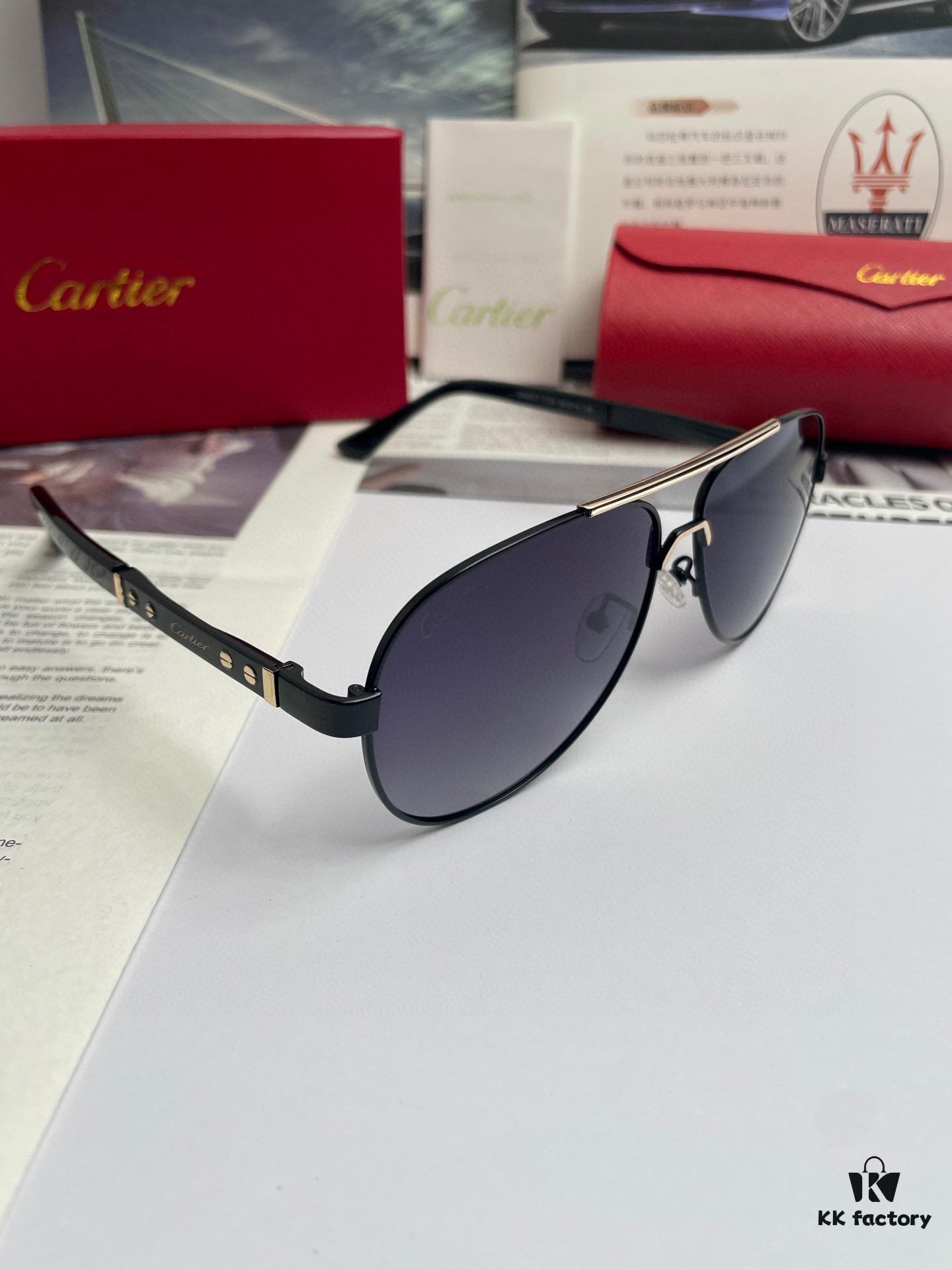 New Arrival 💥 Brand: Cartier Unisex Polarized Sunglasses with High-Definition Nylon Lenses and Metal Alloy Logo Temples