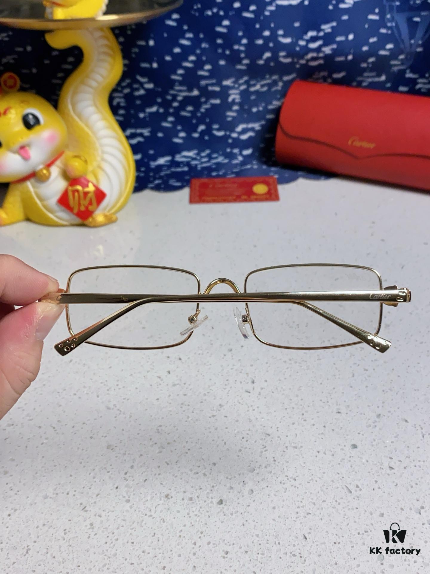 Cartier 2025 Latest Metal Square Sunglasses for Men, Retro European and American Style Small Frame Leopard Design Fashion Sunglasses for Women, CT0473S