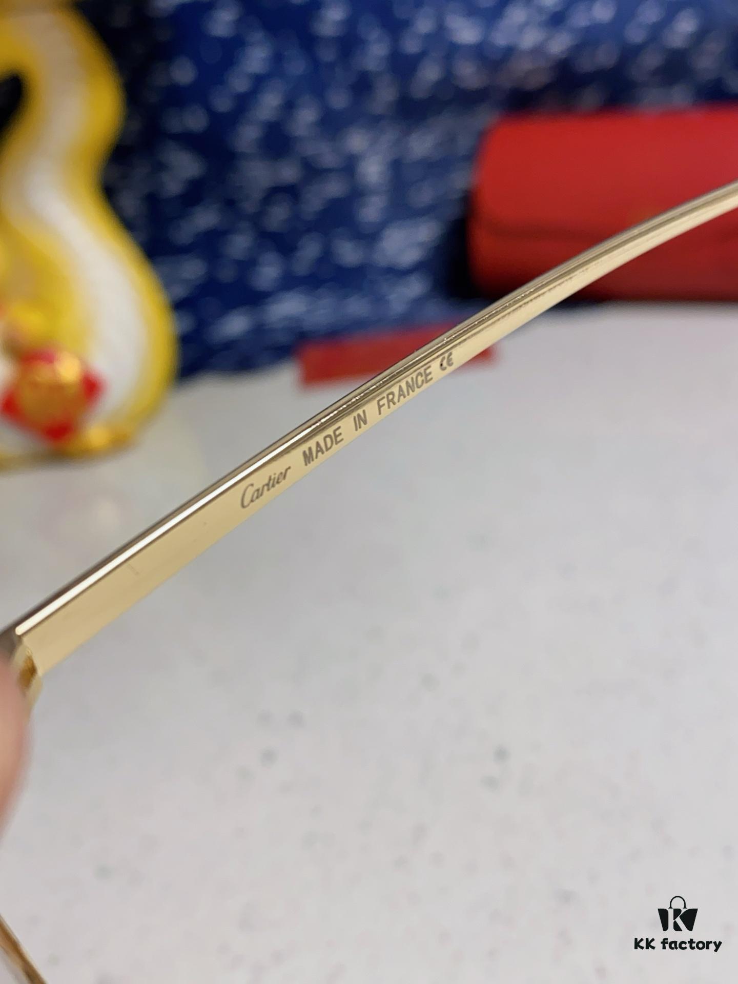 Cartier 2025 Latest Metal Square Sunglasses for Men, Retro European and American Style Small Frame Leopard Design Fashion Sunglasses for Women, CT0473S