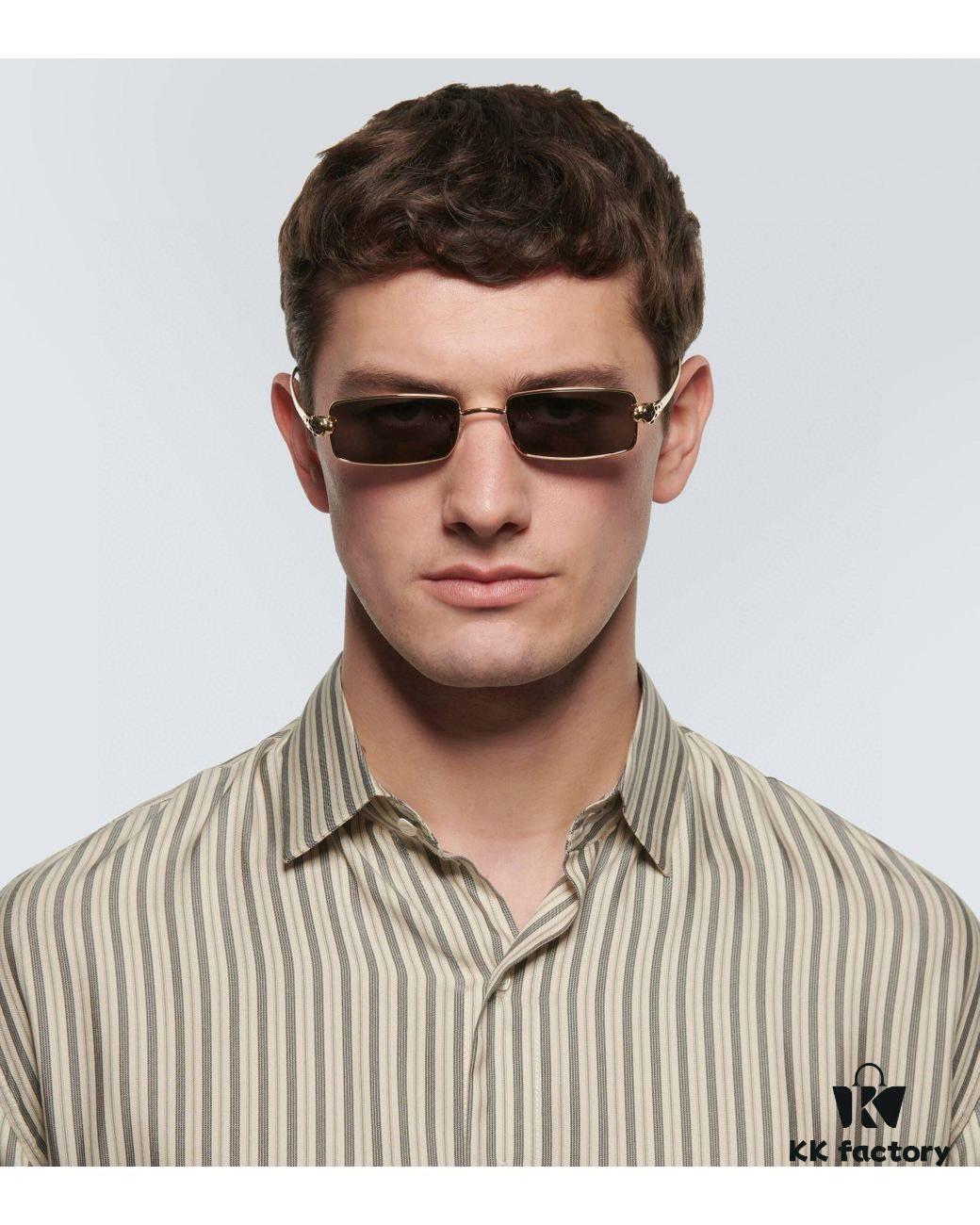 Cartier 2025 Newest Metal Square Sunglasses Unisex, European and American Retro Stylish Small Frame Leopard Design Fashion Sunglasses CT0473S