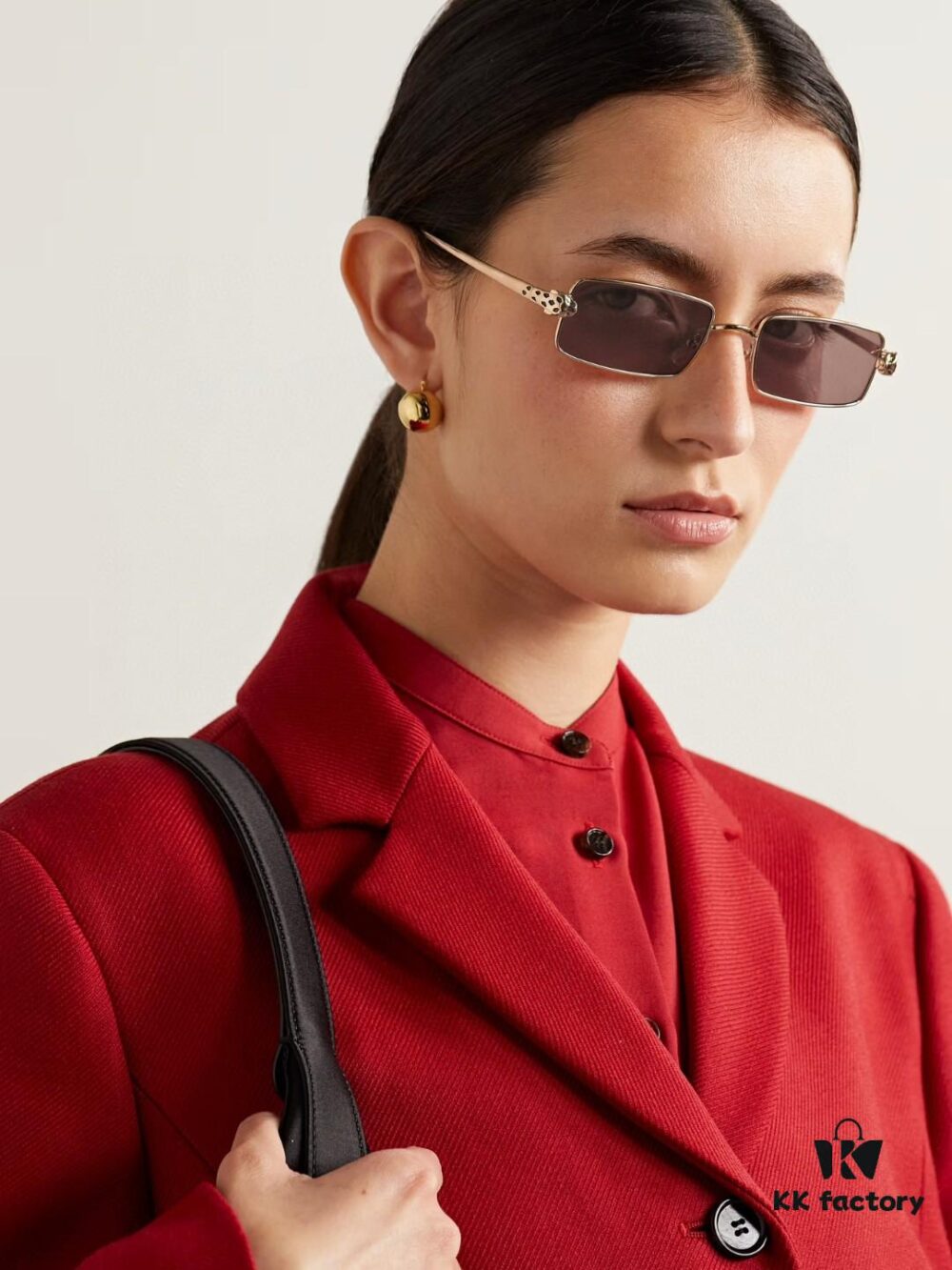 Cartier 2025 Newest Metal Square Sunglasses for Men, European and American Retro Trend Small Frame Leopard Design Fashion Sunglasses for Women, CT0473S