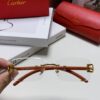 Cartier 2025 New Fashion Rimless Sunglasses with Unique Leopard Print and Woodgrain Temples, Square Frame Unisex Eyewear