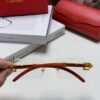 Cartier 2025 New Fashion Rimless Sunglasses with Unique Leopard Print and Woodgrain Temples, Square Frame Unisex Eyewear