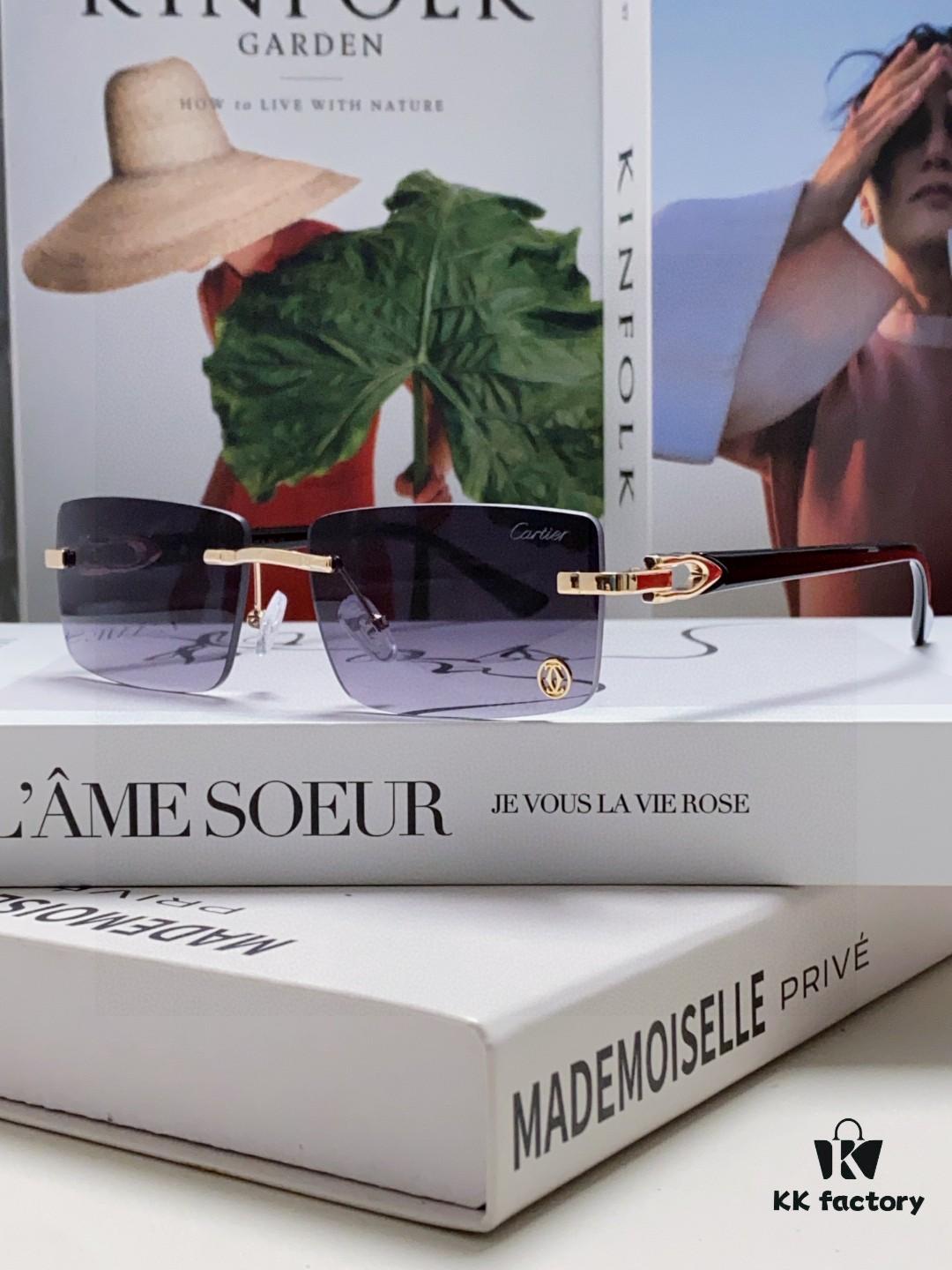 Cartier 2025 New Unisex Frameless Fashion Blue Light Blocking HD Ultra-light Lightweight Youth-style Portable Eyeglasses, Sunglasses