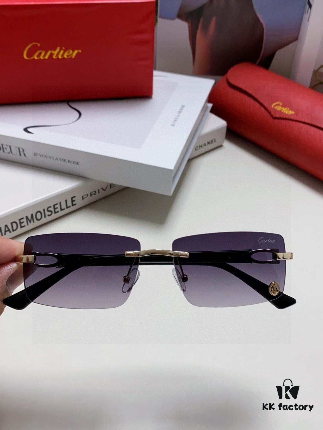 Cartier 2025 New Unisex Frameless Fashion Blue Light Blocking HD Ultra-light Lightweight Youth-style Portable Eyeglasses, Sunglasses