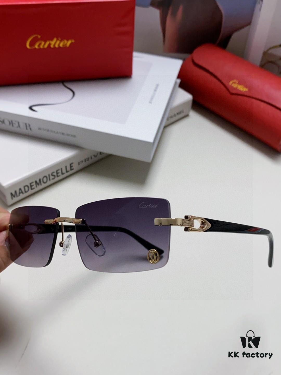 Cartier 2025 New Unisex Frameless Fashion Blue Light Blocking HD Ultra-light Lightweight Youth-style Portable Eyeglasses, Sunglasses