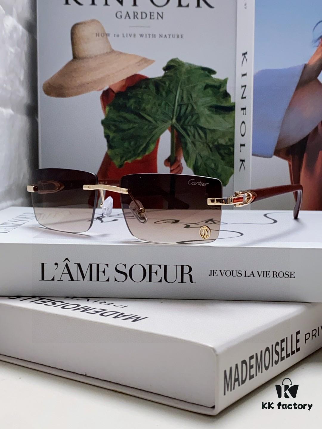 Cartier 2025 New Unisex Frameless Fashion Blue Light Blocking HD Ultra-light Youthful and Portable Eyeglasses, Sunglasses