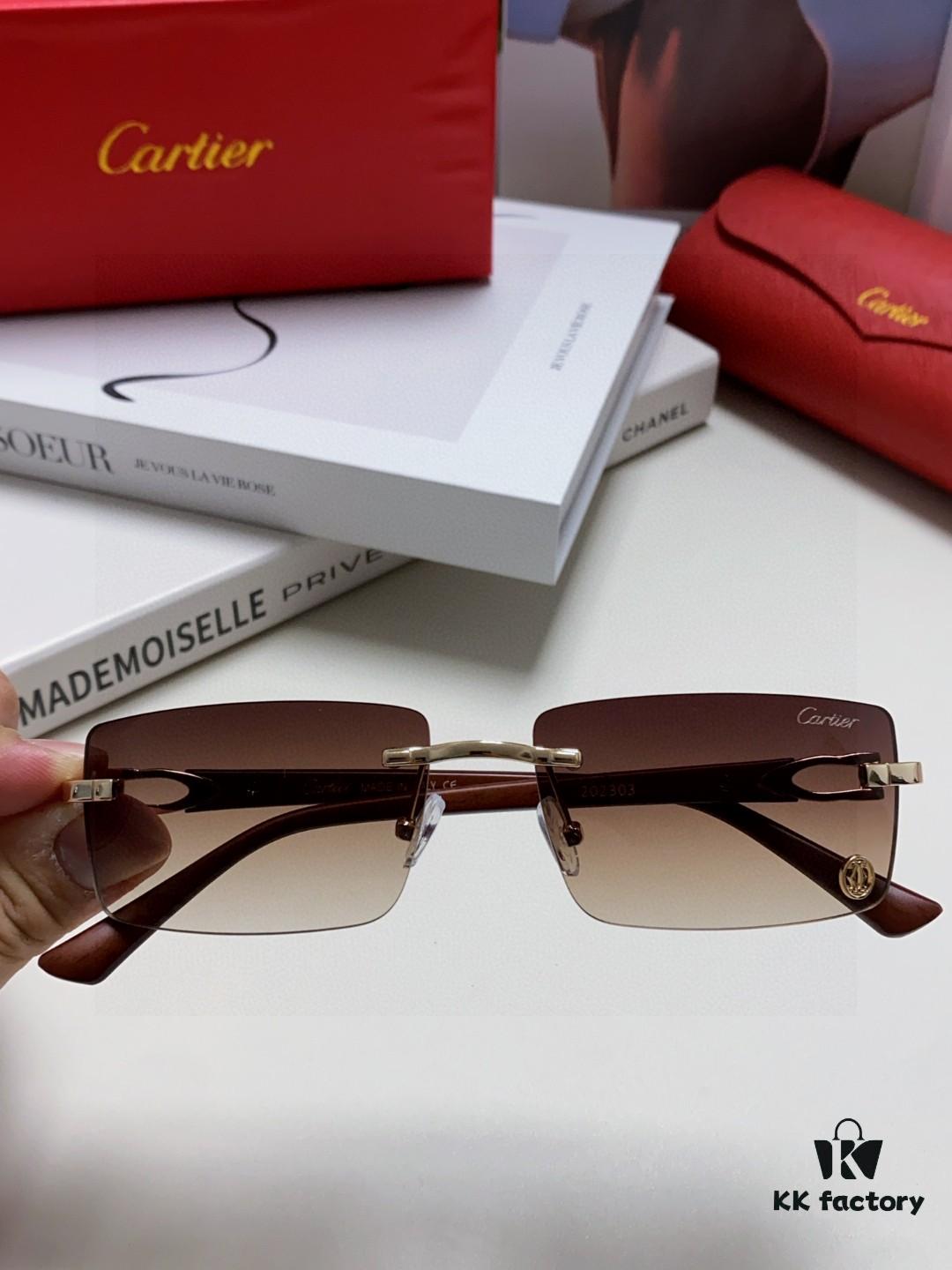 Cartier 2025 New Unisex Frameless Fashion Blue Light Blocking HD Ultra-light Youthful and Portable Eyeglasses, Sunglasses