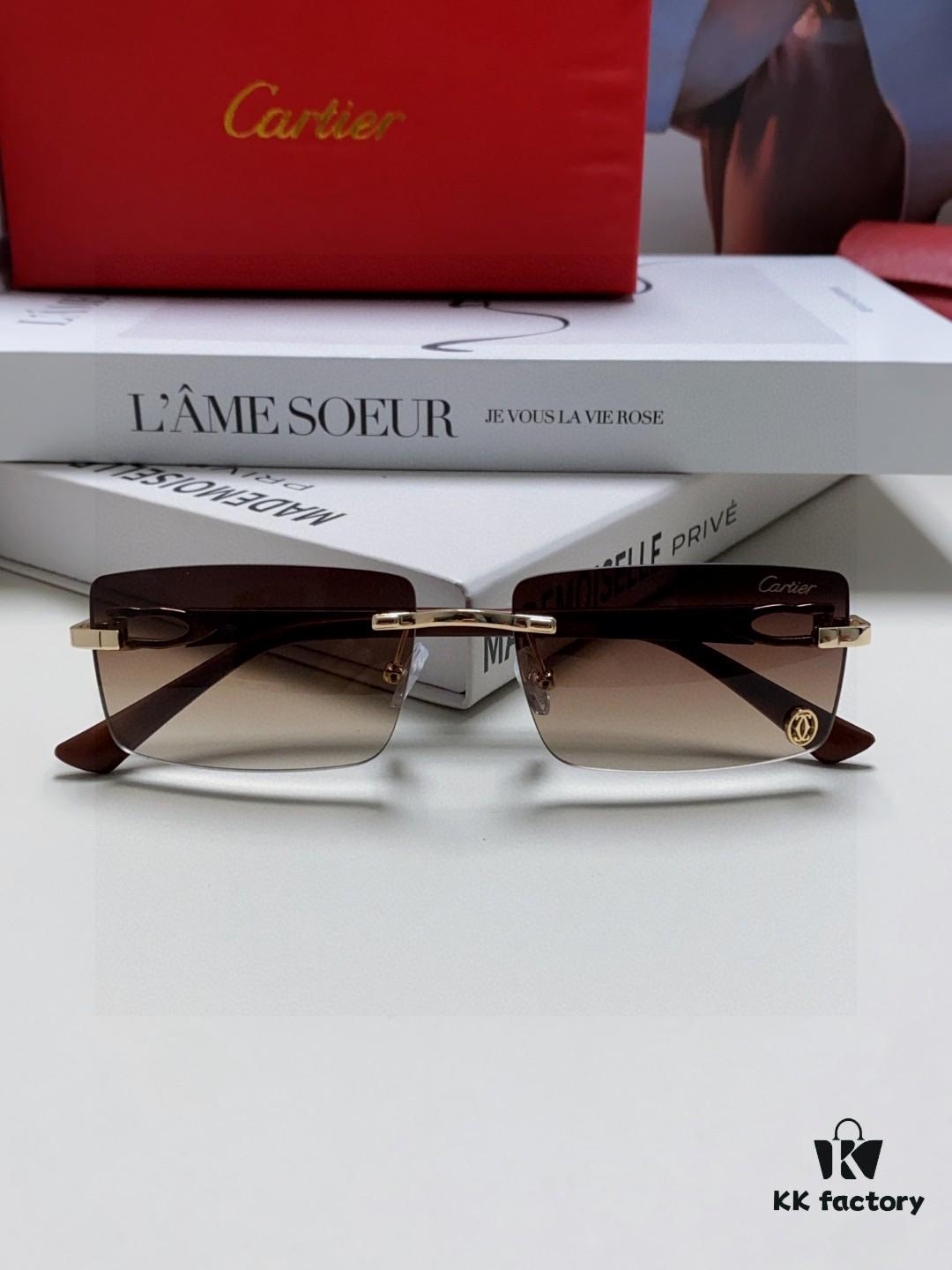 Cartier 2025 New Unisex Frameless Fashion Blue Light Blocking HD Ultra-light Youthful and Portable Eyeglasses, Sunglasses