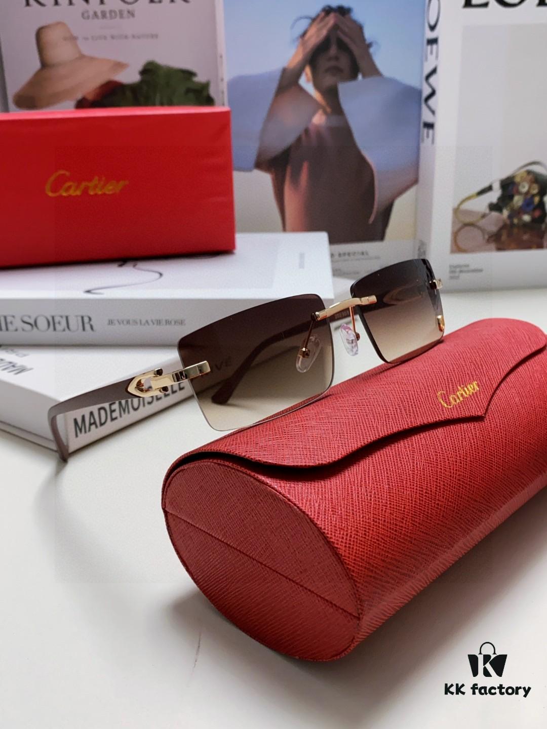 Cartier 2025 New Unisex Frameless Fashion Blue Light Blocking HD Ultra-light Youthful and Portable Eyeglasses, Sunglasses