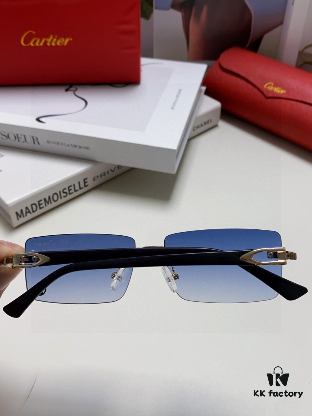 Cartier 2025 New Unisex Frameless Fashion Blue Light Blocking HD Lightweight Youth Portable Eyeglasses Sunglasses