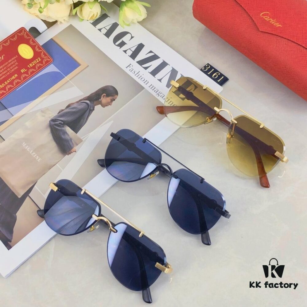 Cartier Frog-Shaped Sunglasses Fashion Ins Frameless Sun Glasses UV Protection Shade Glasses for Beach Photo