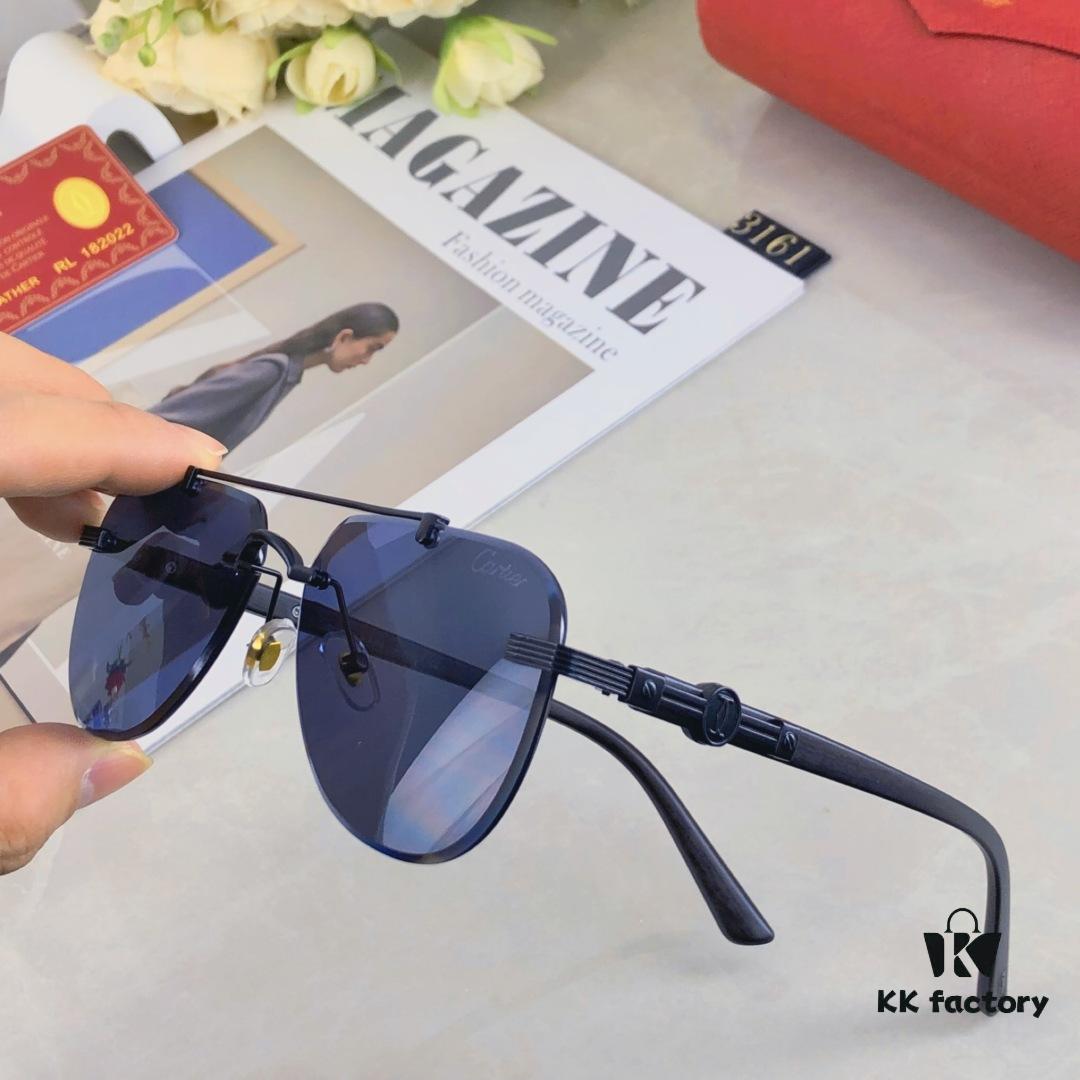 Cartier Frog-Shaped Sunglasses Fashion Ins Frameless Sun Glasses UV Protection Shade Glasses for Beach Photo