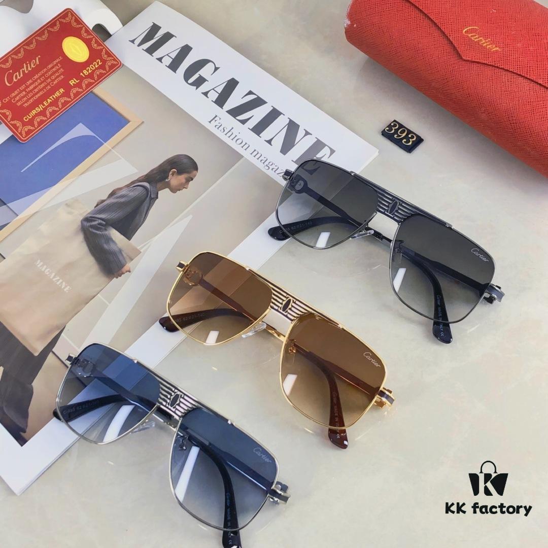 Cartier New Square Frame Sunglasses for Men 2025 Fashion Metal Sun Glasses for Women UV Protection Sunglasses