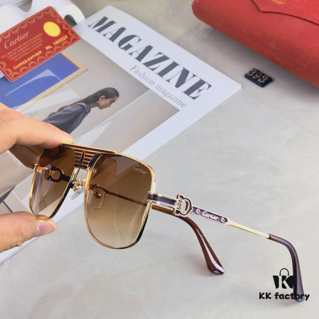 Cartier New Square Frame Sunglasses for Men 2025 Fashion Metal Sun Glasses for Women UV Protection Sunglasses