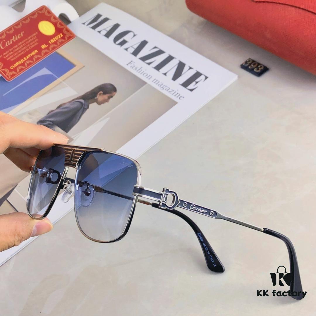 Cartier New Square Frame Sunglasses for Men 2025 Fashion Metal Sun Glasses for Women UV Protection Sunglasses