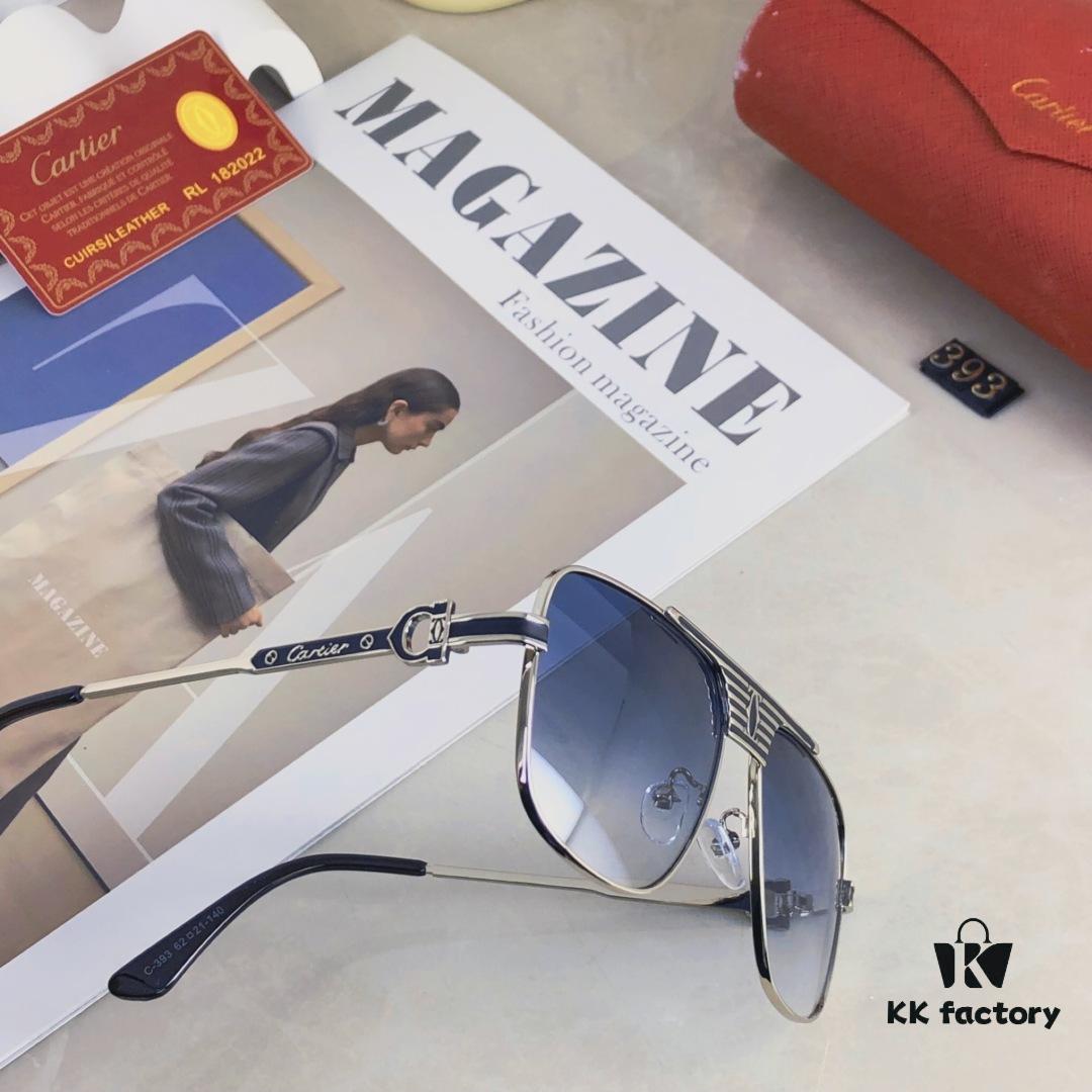 Cartier New Square Frame Sunglasses for Men 2025 Fashion Metal Sun Glasses for Women UV Protection Sunglasses