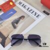 Cartier New Retro Fashion Metal Sunglasses Half-Rim Double Bridge Unisex Aviator Shades