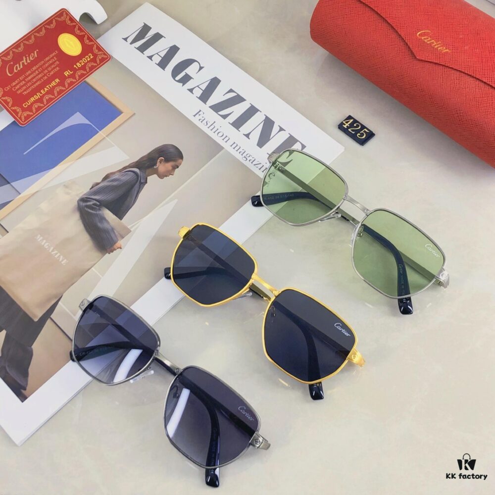 Cartier Celebrity Favorite Green Lens Sunglasses for Men, Fashion Avocado Green Sun Glasses