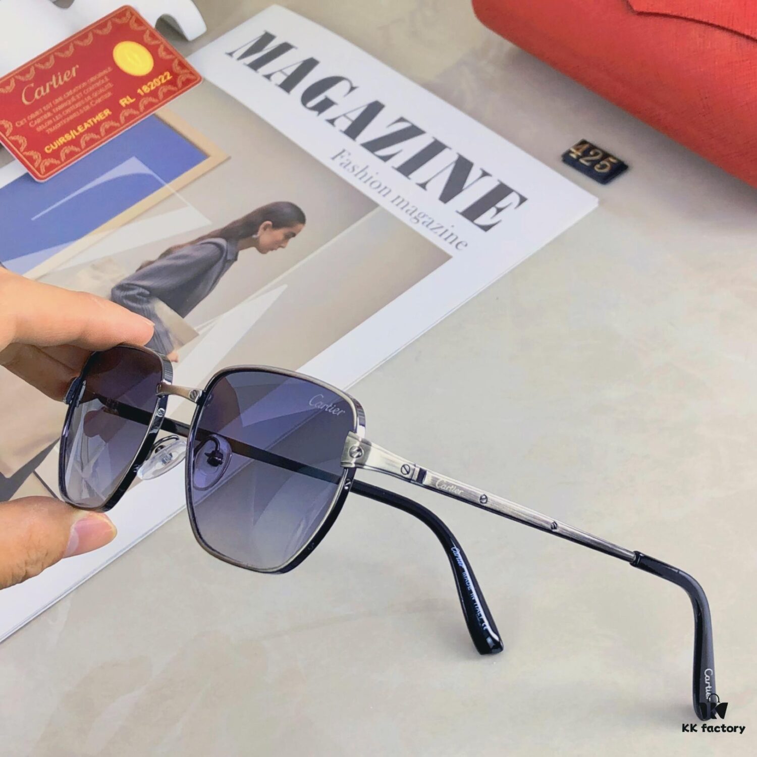 Cartier Celebrity Favorite Green Lens Sunglasses for Men, Fashion Avocado Green Sun Glasses