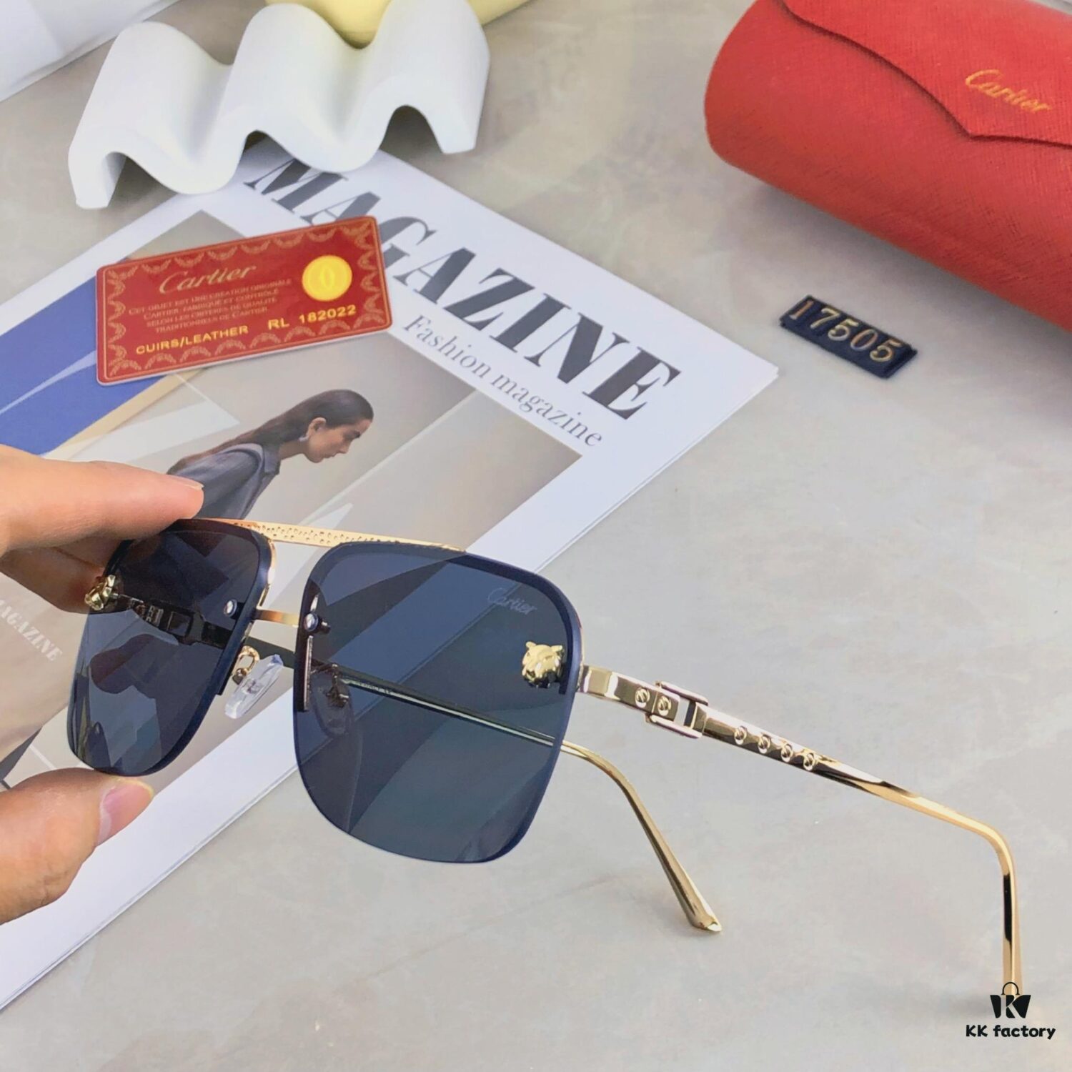 Cartier Vintage Men's Metal Double-Bridge Sunglasses, Bold Business-Style Driver UV400 UV-Protection Sun Glasses